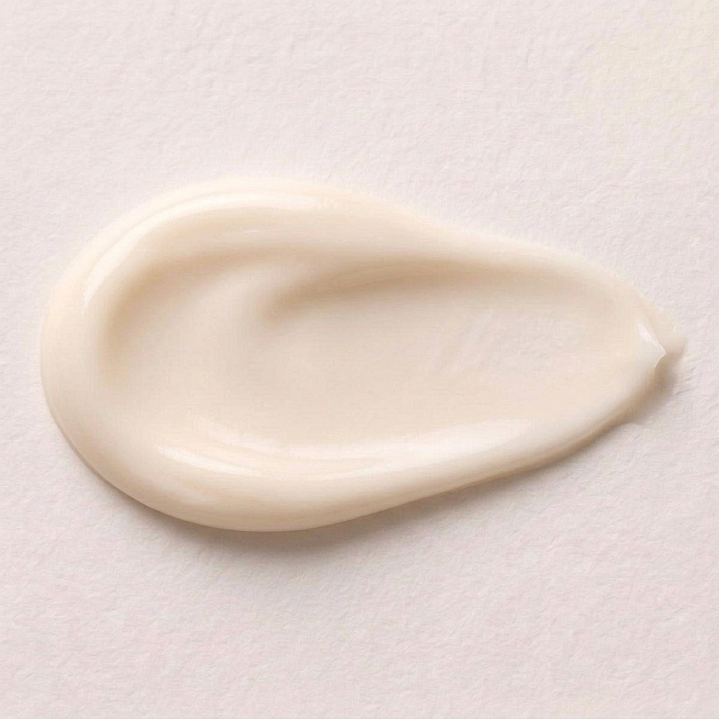 Matinata re.nourish texture — silky, smooth ivory cream swatch on soft white